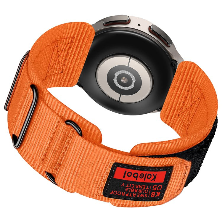 KALEBOL For Huawei Watch GT 5 Pro 46mm / GT 5 46mm 3-ring Nylon Strap Universal 22mm Watch Band - Orange
