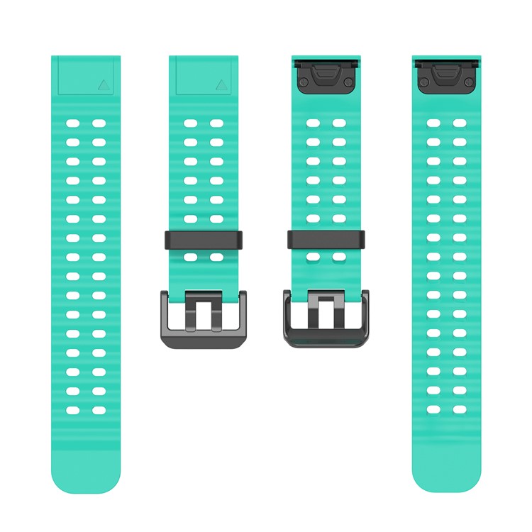 22mm Silicone Strap for Garmin Fenix 8 47mm / Fenix E 47mm / Quatix 7 Pro Multiple Holes Watchband - Teal Green