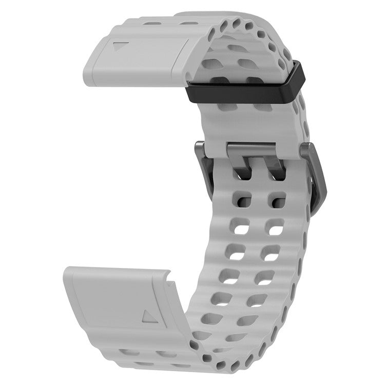 26mm Silicone Strap for Garmin Fenix 8 51mm / Enduro 3 / Instinct 2X Multiple Holes Watchband - Grey