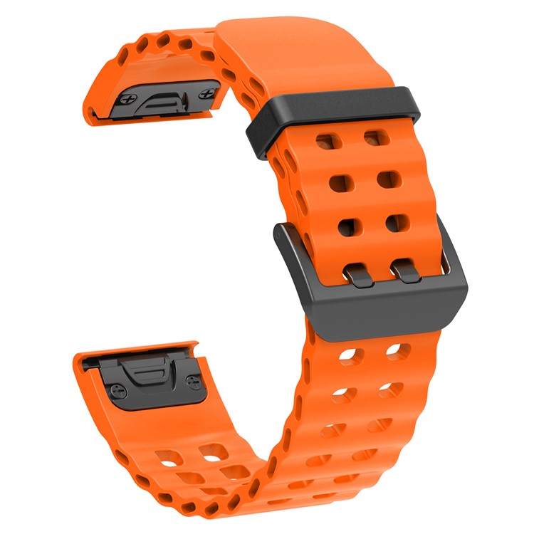 26mm Silicone Strap for Garmin Fenix 8 51mm / Enduro 3 / Instinct 2X Multiple Holes Watchband - Orange