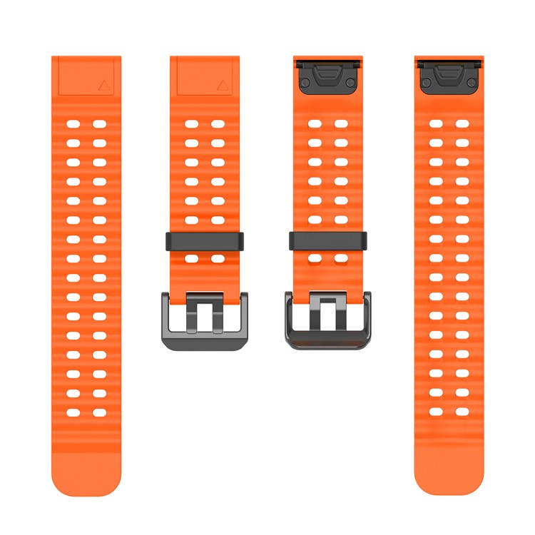 26mm Silicone Strap for Garmin Fenix 8 51mm / Enduro 3 / Instinct 2X Multiple Holes Watchband - Orange