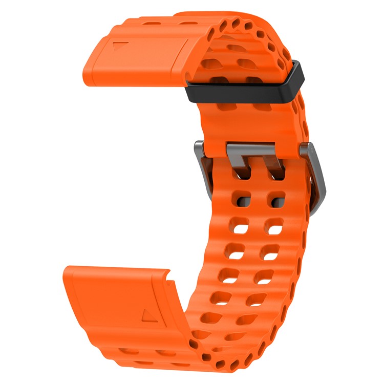 26mm Silicone Strap for Garmin Fenix 8 51mm / Enduro 3 / Instinct 2X Multiple Holes Watchband - Orange