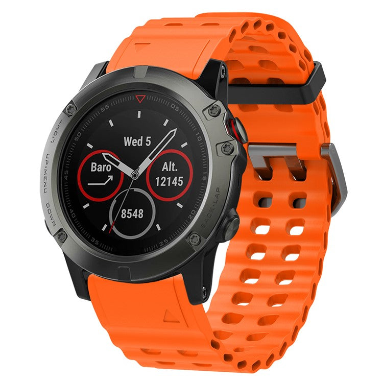 26mm Silicone Strap for Garmin Fenix 8 51mm / Enduro 3 / Instinct 2X Multiple Holes Watchband - Orange