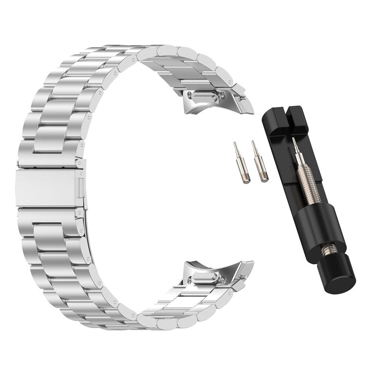 Watch Band for Samsung Galaxy Watch7 / Watch6 / Watch5 / Watch4 / Watch FE Stainless Steel Watch Strap with Removal Tool - Silver