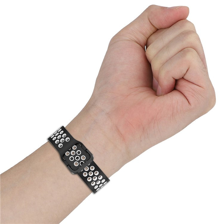 For Huawei Watch Fit 3 Silicone Watch Band Dual Color Adjustable Watch Strap - Black Grey