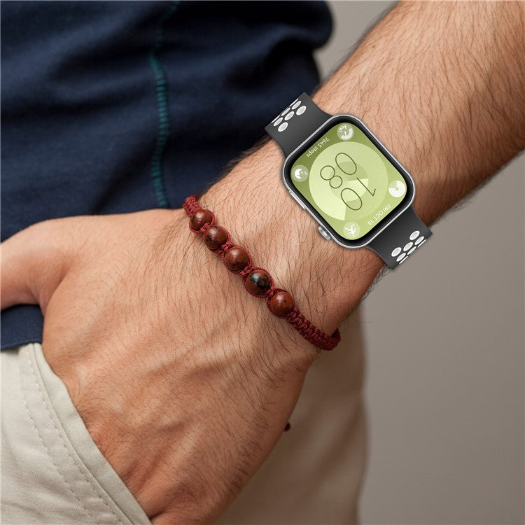 For Huawei Watch Fit 3 Silicone Watch Band Dual Color Adjustable Watch Strap - Black Grey