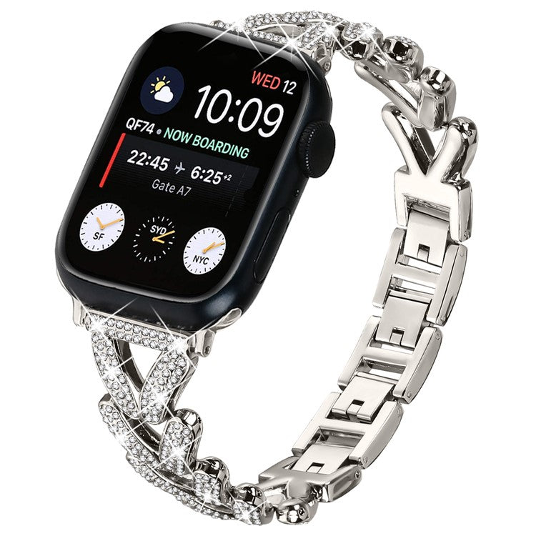 Zinc Alloy Twisted Watch Band for Apple Watch 10 42mm  /  9 8 7 41mm  /  SE (2023)  /  (2022)  /  (2020) 6 5 4 40mm  /  3 2 1 38mm - Starlight