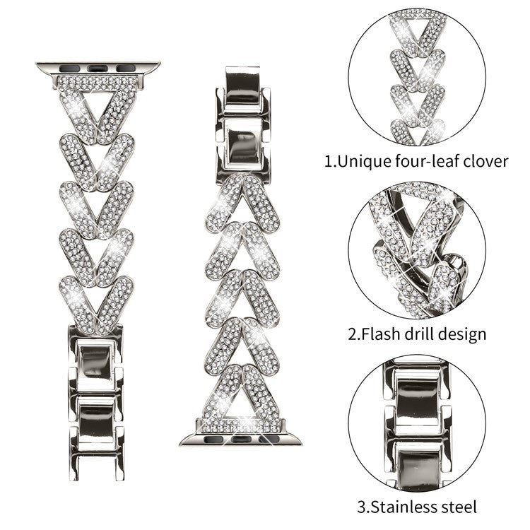 Zinc Alloy Twisted Watch Band for Apple Watch 10 42mm  /  9 8 7 41mm  /  SE (2023)  /  (2022)  /  (2020) 6 5 4 40mm  /  3 2 1 38mm - Starlight