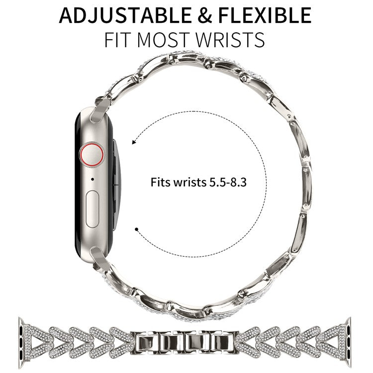 Zinc Alloy Twisted Watch Band for Apple Watch 10 42mm  /  9 8 7 41mm  /  SE (2023)  /  (2022)  /  (2020) 6 5 4 40mm  /  3 2 1 38mm - Starlight