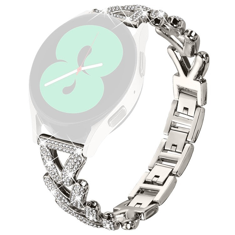 Zinc Alloy Twisted Watch Band Rhinestone Decor for Huami Amazfit Pop Watch Strap - Starlight