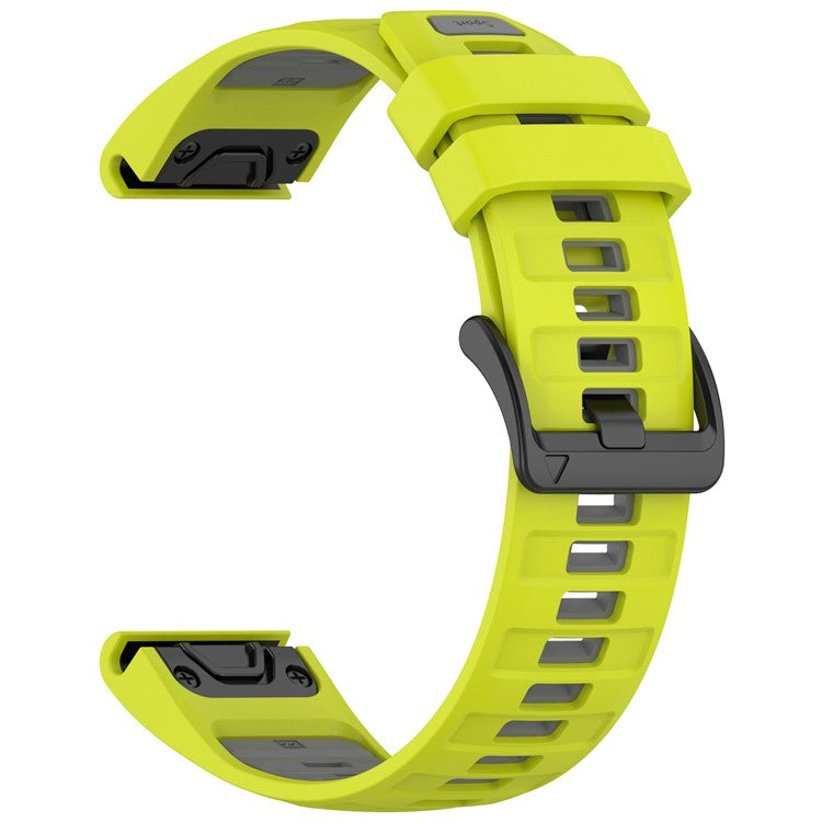 For Garmin Fenix 8 43mm / Fenix 7S Watch Band 20mm Quick Release Silicone Wrist Strap - Lime / Grey