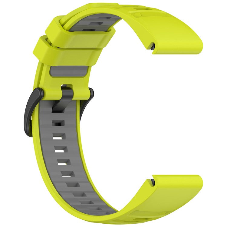 For Garmin Fenix 8 43mm / Fenix 7S Watch Band 20mm Quick Release Silicone Wrist Strap - Lime / Grey