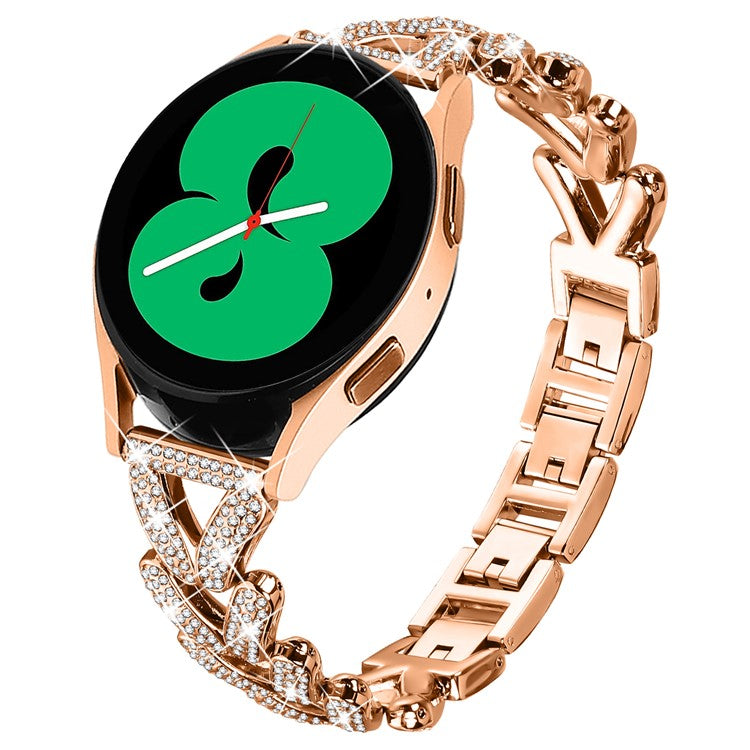 Zinc Alloy Twisted Watch Band Rhinestone Decor for Mibro Lite Watch Strap - Rose Gold