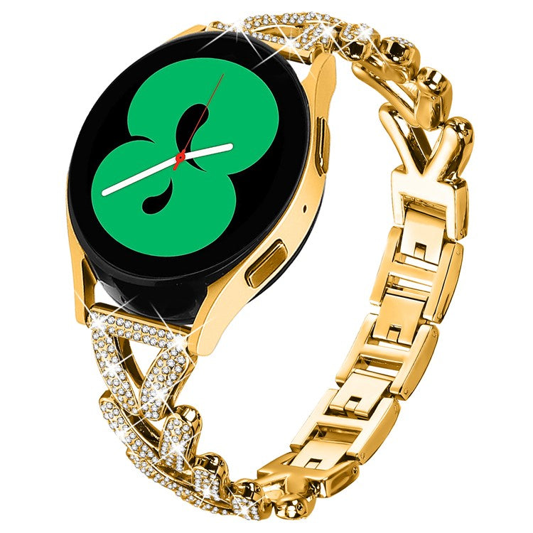 Zinc Alloy Twisted Watch Band Rhinestone Decor for Donerton P22  /  P32  /  P36 Watch Strap Replacement - Gold