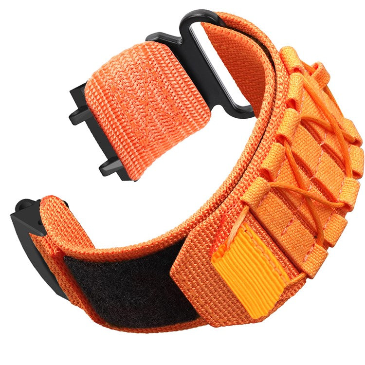 For Huami Amazfit T-Rex 3 Nylon Watch Band Loop Fastener Wrist Strap with Connector - Orange