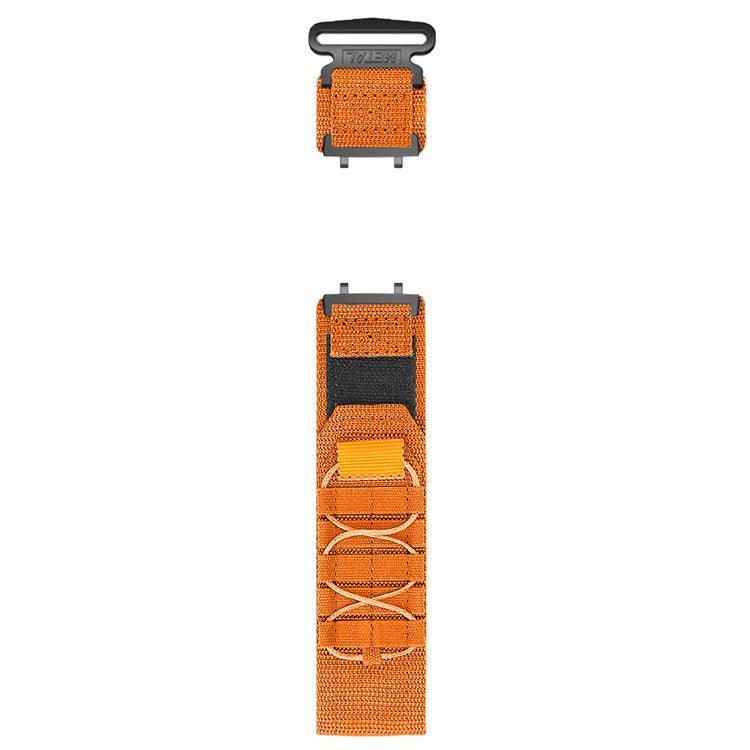 For Huami Amazfit T-Rex 3 Nylon Watch Band Loop Fastener Wrist Strap with Connector - Orange