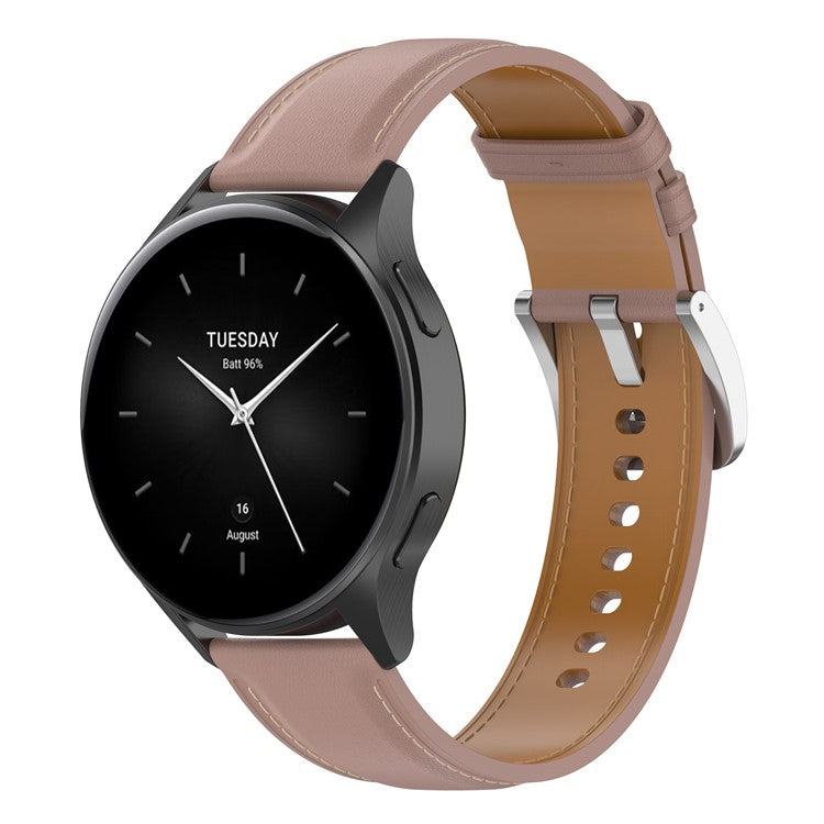 20mm Watch Band for Huami Amazfit Active / GTR Mini / Bip 3 / Bip 3 Pro Genuine Cow Leather Strap with Quick Release Connector - Deep Pink