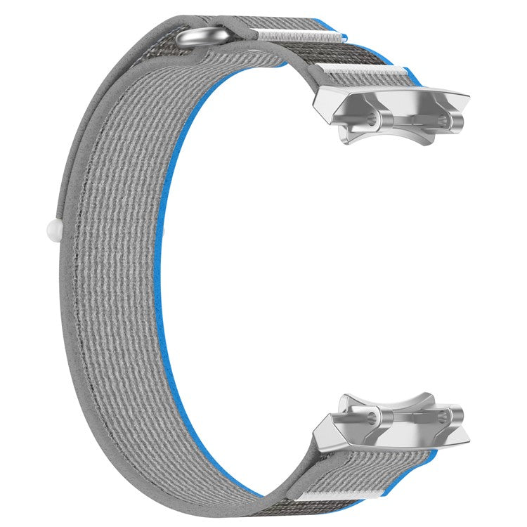 For Huami Amazfit T-Rex 3 Wtch Band Nylon Braided Replacement Watch Strap - Blue+Grey