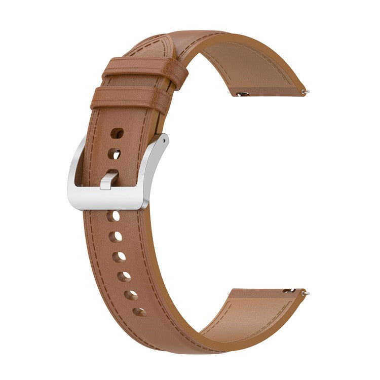 22mm Watch Band for Huami Amazfit Bip 5 / GTR 47mm / GTR 2 / GTR 2e Genuine Cow Leather Strap with Quick Release Connector - Light Brown