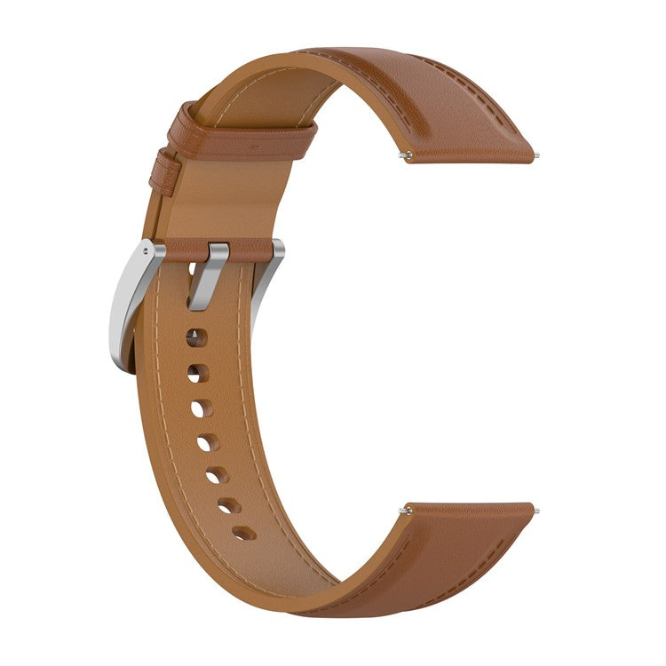 22mm Watch Band for Huami Amazfit Bip 5 / GTR 47mm / GTR 2 / GTR 2e Genuine Cow Leather Strap with Quick Release Connector - Light Brown