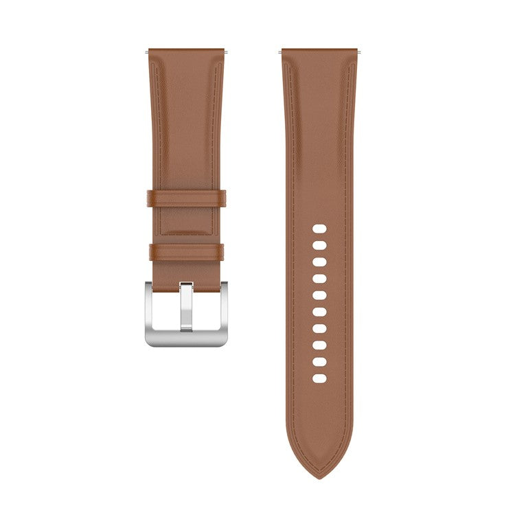22mm Watch Band for Huami Amazfit Bip 5 / GTR 47mm / GTR 2 / GTR 2e Genuine Cow Leather Strap with Quick Release Connector - Light Brown