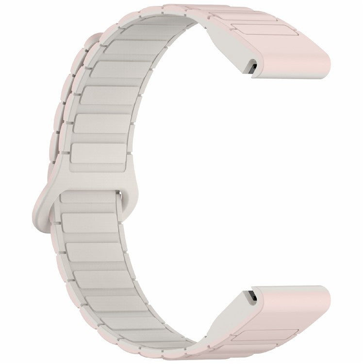 20mm Silicone Band for Garmin Fenix 8 43mm / Descent MK3 / MK3i / Fenix 7S Quick Release Magnetic Watch Strap - Pink+Starlight