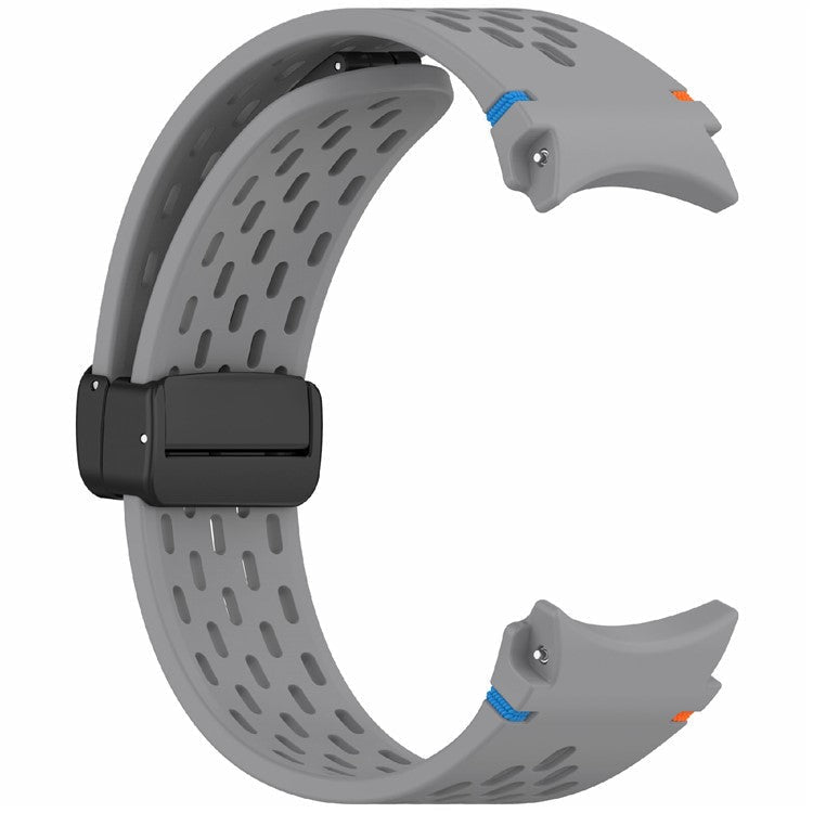 Silicone Watch Band for Samsung Galaxy Watch7 / Watch6 / Watch6 Classic / Watch 5 / Watch 5 Pro / Watch4 / Watch4 Classic / Watch FE Breathable Sport Strap - Dark Grey