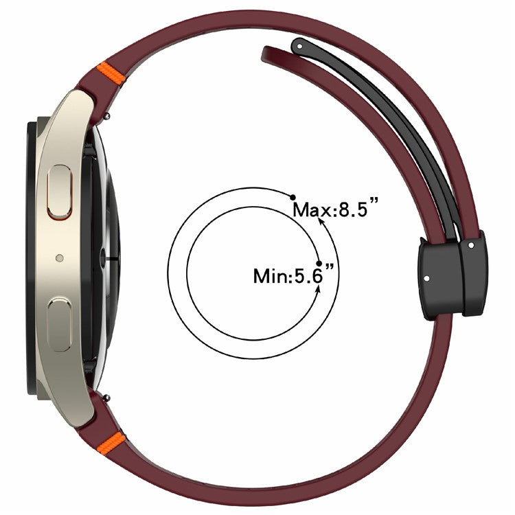 Silicone Watch Band for Samsung Galaxy Watch7 / Watch6 / Watch6 Classic / Watch 5 / Watch 5 Pro / Watch4 / Watch4 Classic / Watch FE Breathable Sport Strap - Dark Grey