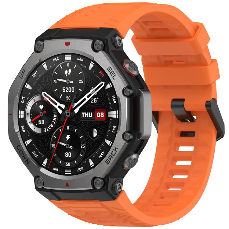 For Huami Amazfit T-Rex 3 Silicone Watch Band Breathable Soft Strap - Orange