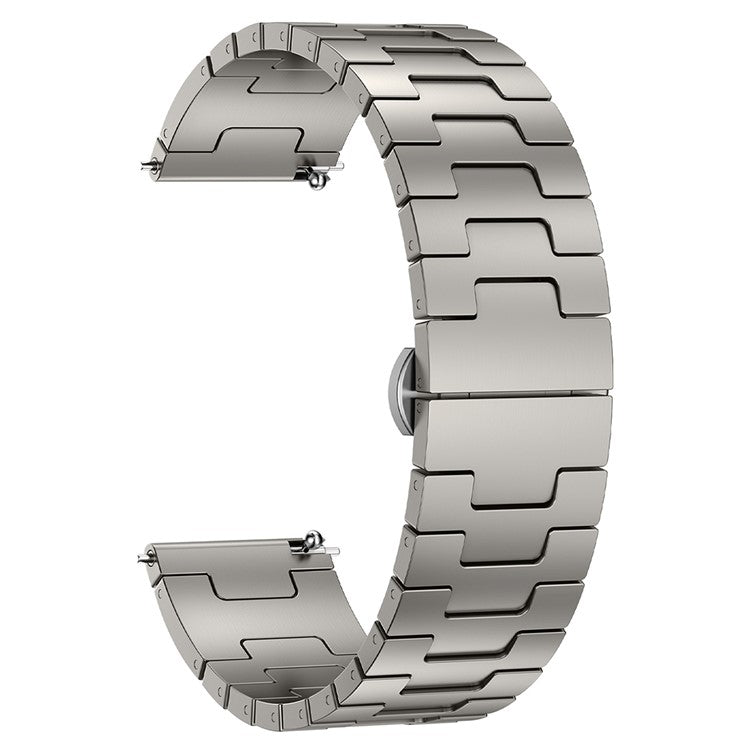 For Huawei Watch GT 5 Pro / 5 / 4 46mm / Samsung Galaxy Watch3 45mm Replacement Strap 22mm Metal Watch Band - Titanium