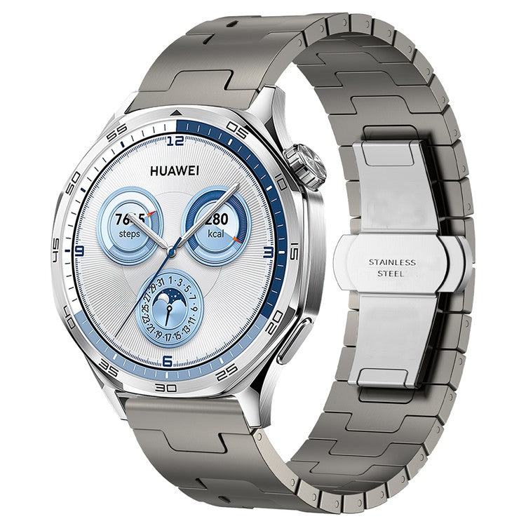 For Huawei Watch GT 5 Pro / 5 / 4 46mm / Samsung Galaxy Watch3 45mm Replacement Strap 22mm Metal Watch Band - Titanium