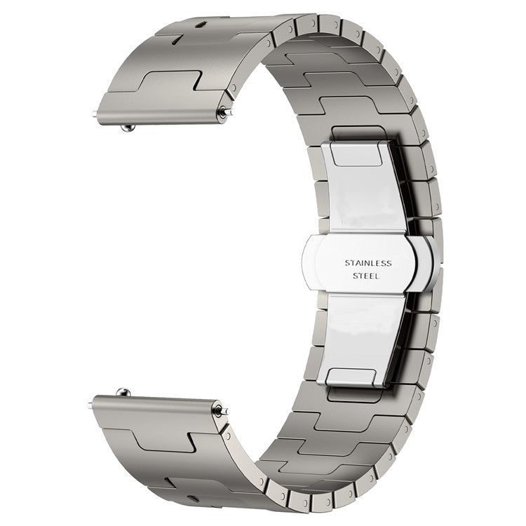 For Huawei Watch GT 5 Pro / 5 / 4 46mm / Samsung Galaxy Watch3 45mm Replacement Strap 22mm Metal Watch Band - Titanium