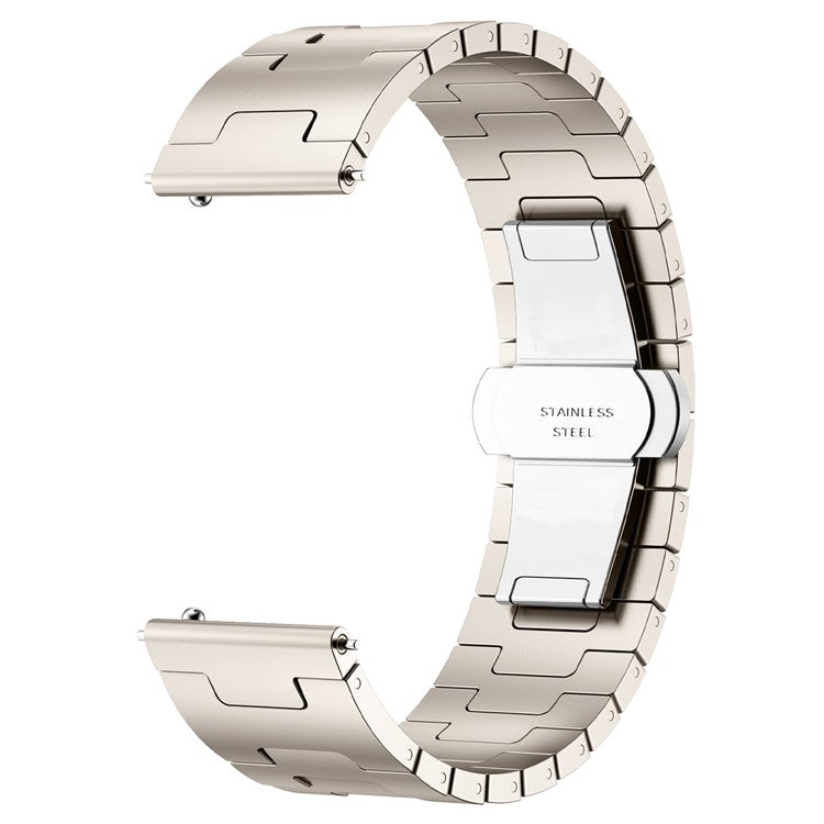 For Huawei Watch GT 5 Pro / 5 / 4 46mm / Samsung Galaxy Watch3 45mm Replacement Strap 22mm Metal Watch Band - Starlight