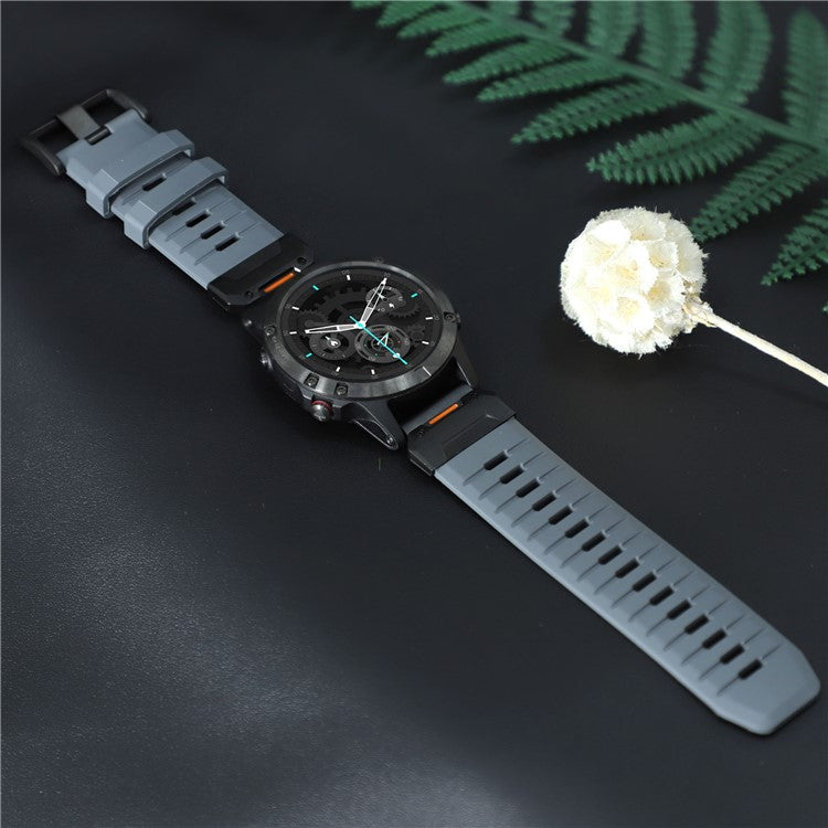 26mm Fluorubber Strap for Garmin Fenix 8 51mm / Enduro 3 / Instinct 2X Universal Watch Band - Grey