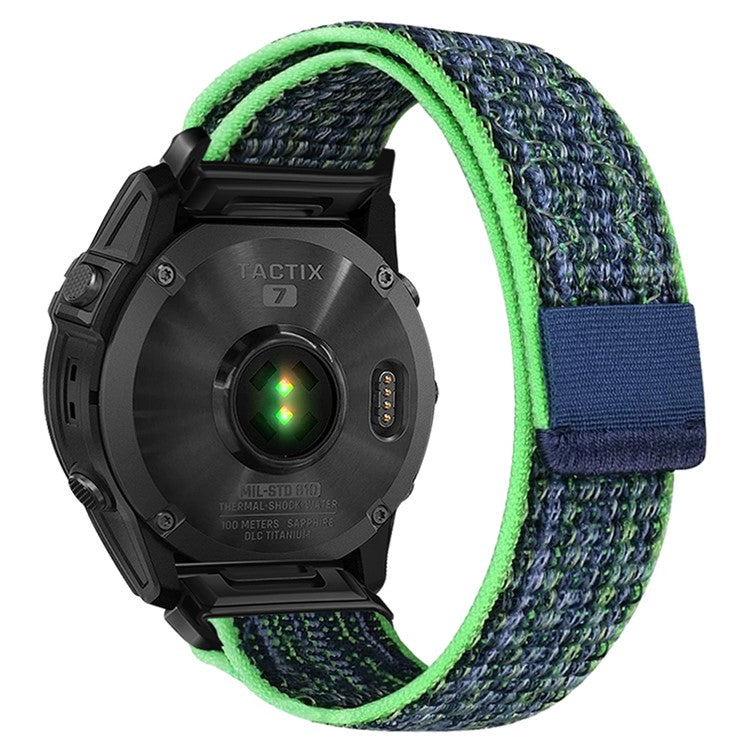 26mm Quick Release Nylon Watch Band for Garmin Fenix 8 51mm / Fenix 7X / 6X - Green