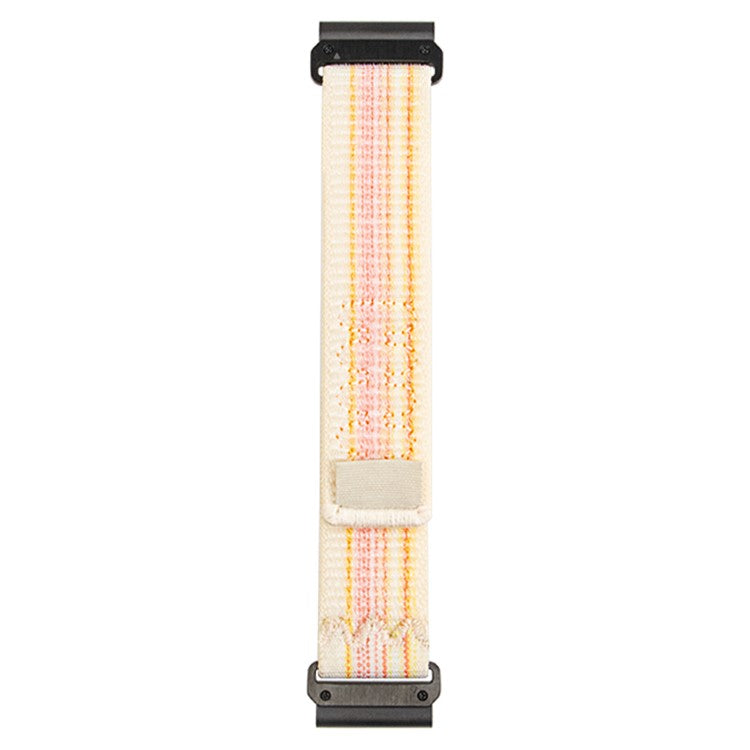 26mm Quick Release Nylon Watch Band for Garmin Fenix 8 51mm / Fenix 7X / 6X - Yellow+Pink