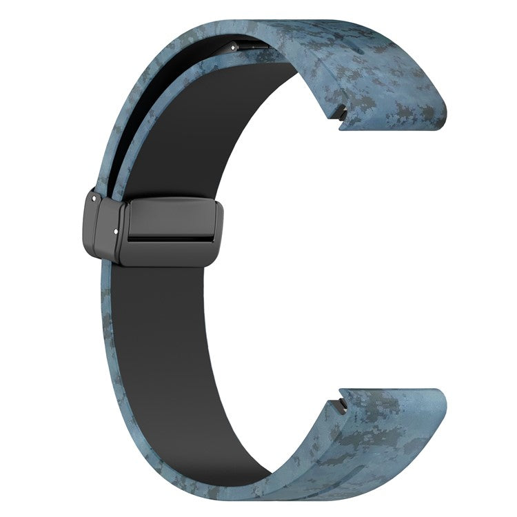 22mm Watch Strap For Garmin Fenix 8 47mm / Fenix 7 / 6 Camouflage Silicone Watchband with Magnetic Black Buckle - Mosaic
