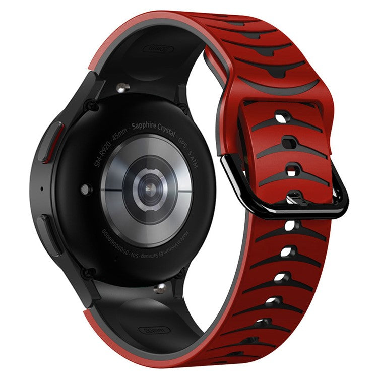 Silicone Strap for Samsung Galaxy Watch7 44mm 40mm / Watch FE 40mm / Watch6 44mm 40mm Dual Color Watch Band - Red+Black