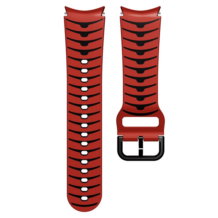 Silicone Strap for Samsung Galaxy Watch7 44mm 40mm / Watch FE 40mm / Watch6 44mm 40mm Dual Color Watch Band - Red+Black