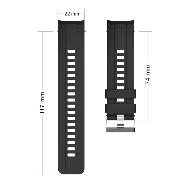 Sport Style Silicone Band Smart Watch Strap for Honor GS Pro - Black