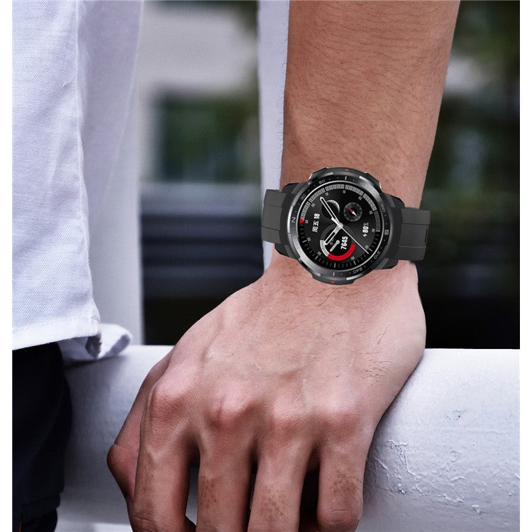 Sport Style Silicone Band Smart Watch Strap for Honor GS Pro - Black