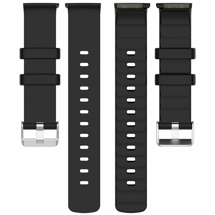 For EmeTerm Fashion Replacement Strap Soft Silicone Wristband - Dark Grey