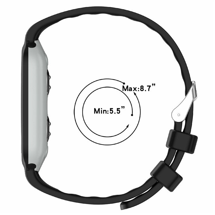 For EmeTerm Fashion Replacement Strap Soft Silicone Wristband - Dark Grey