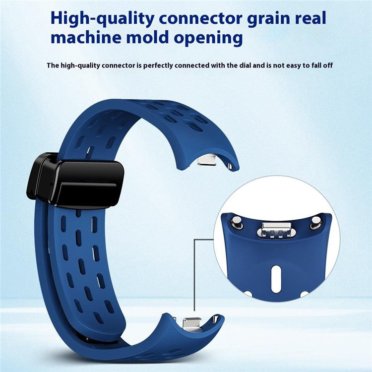 Silicone Watch Band for Xiaomi Smart Band 9 NFC / Band 9 / Band 8 Hollow Breathable Magnetic Buckle Strap - Light Purple