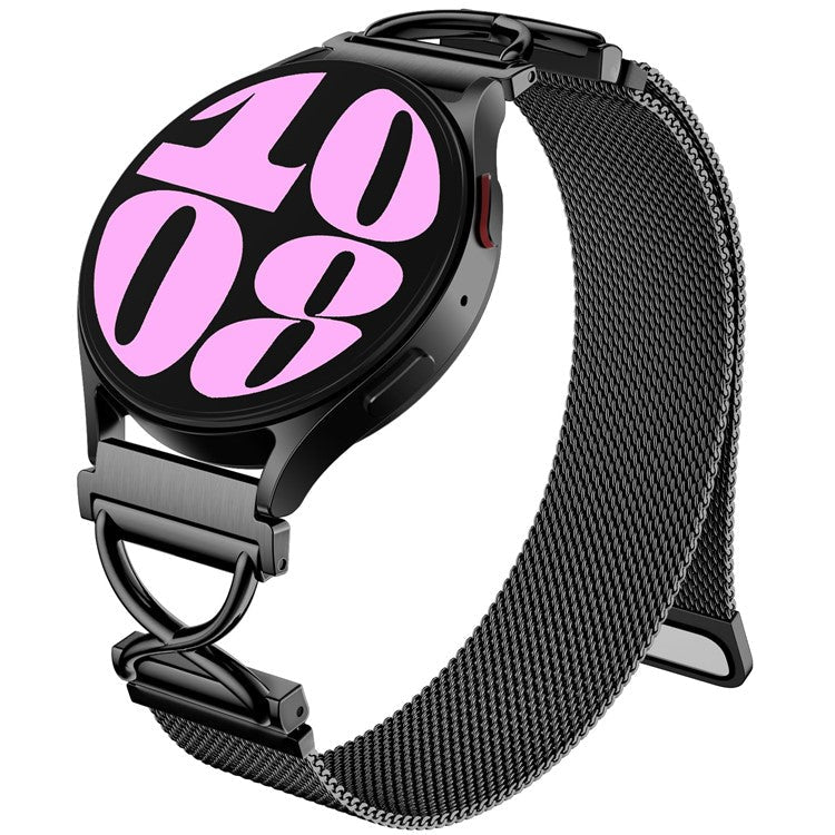 For Huawei Watch 2 Magnetic Watch Band Electroplated Stainless Steel Milanese Strap with X-Shaped Connector - Black