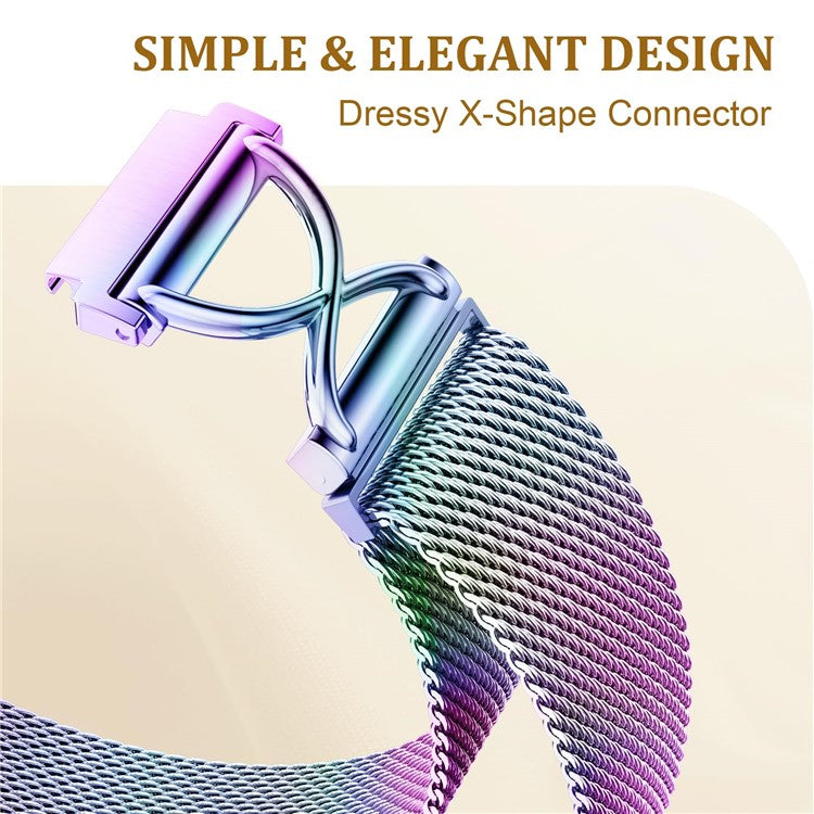 For Huawei Watch GT 3 Pro 43mm Milanese Band Electroplated Stainless Steel Magnetic Watch Strap with X-Shaped Connector - Multi-color