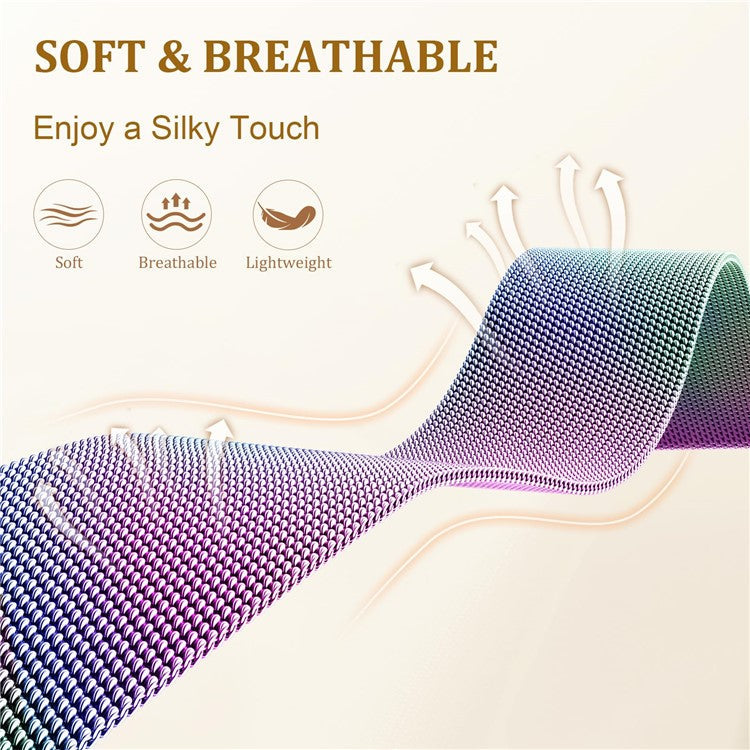 For Garmin Vivomove 3 / GarminMove 3 Milanese Band Electroplated Stainless Steel Magnetic Watch Strap with X-Shaped Connector - Multi-color