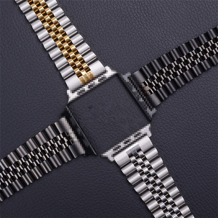 New Style Stainless Steel Watch Strap for Apple Watch Ultra 49mm / Ultra 2 49mm / Series 9 45mm / SE (2023) 44mm / Series 8 / 7 45mm 6 / 5 / 4 / SE / SE (2022) 44m, Series 3 / 2 / 1 42mm - Silver / Gold