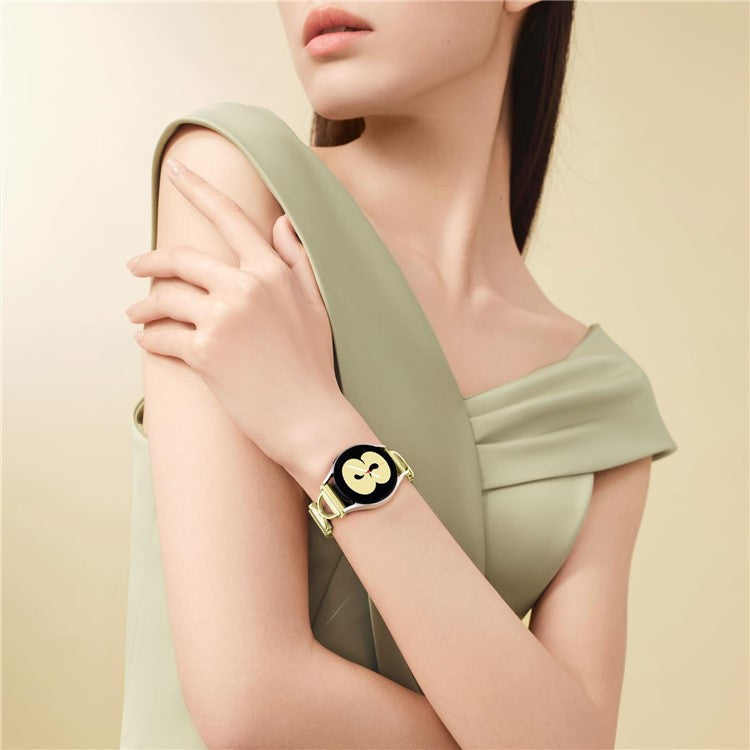 For Garmin vivoactive 5 / GarminActive 5 Milanese Band Electroplated Stainless Steel Magnetic Watch Strap with X-Shaped Connector - Gold