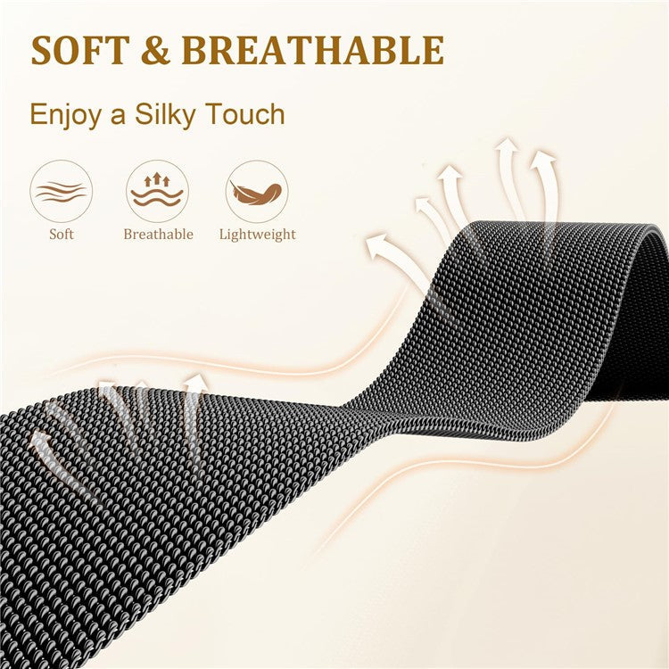 For Samsung Galaxy Watch Active2 40mm / 44mm Milanese Band Electroplated Stainless Steel Magnetic Watch Strap with X-Shaped Connector - Black